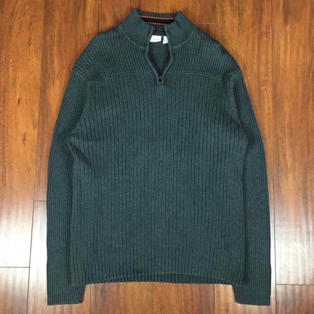 Vintage DKNY JEANS Quarter Zip Grey Pullover Sweater